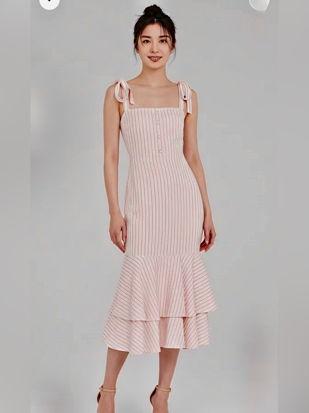 Lovers + Friends x REVOLVE
Womens Small Wisdom blush Midi
Dress Pink Ruffle
